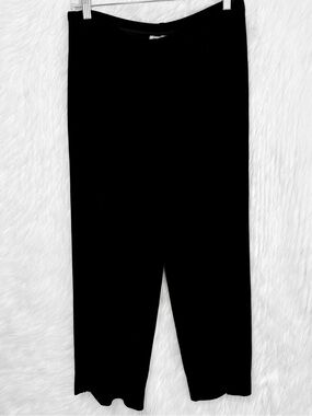 Chicos Travelers Black Crop No Wrinkle Pants Pull On Elastic Waist Stretch Capri